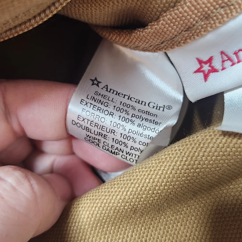 American Girl Lea Clark Embroidered Canvas Messenger Bag Brown